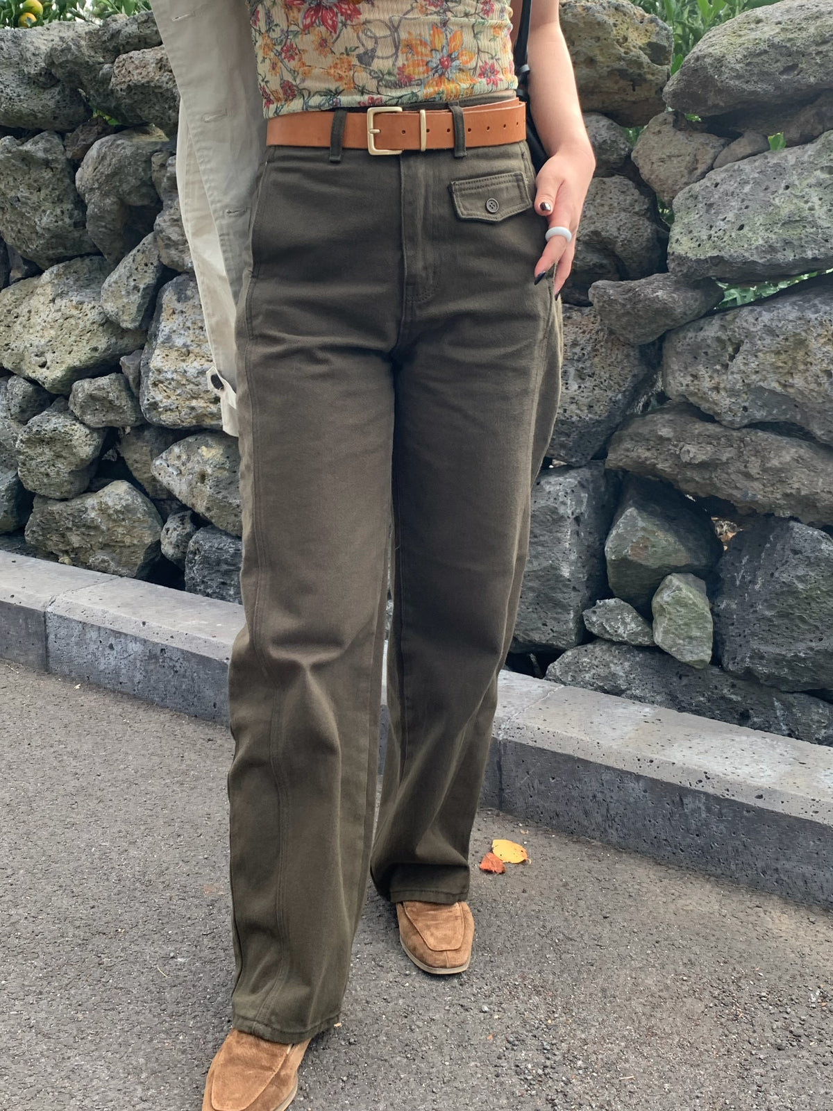 loose color denim pants / 3color