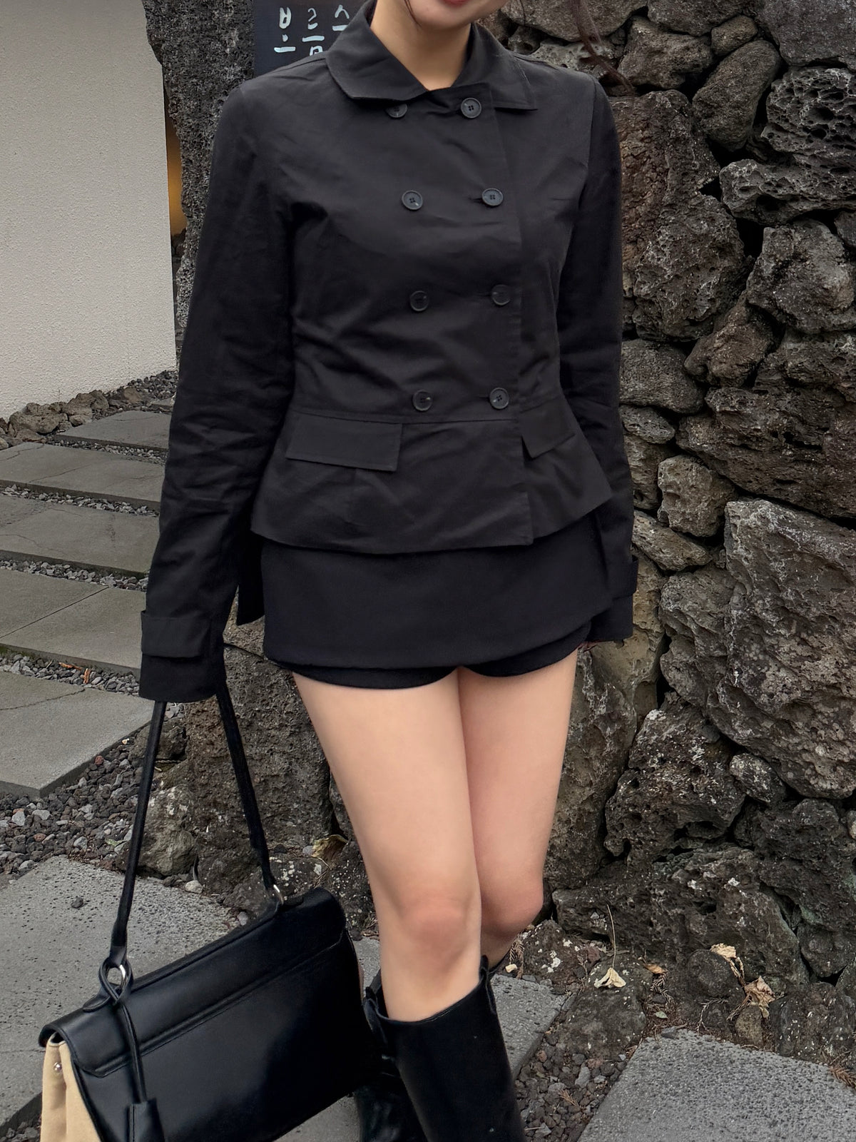 short trench coat / 2color