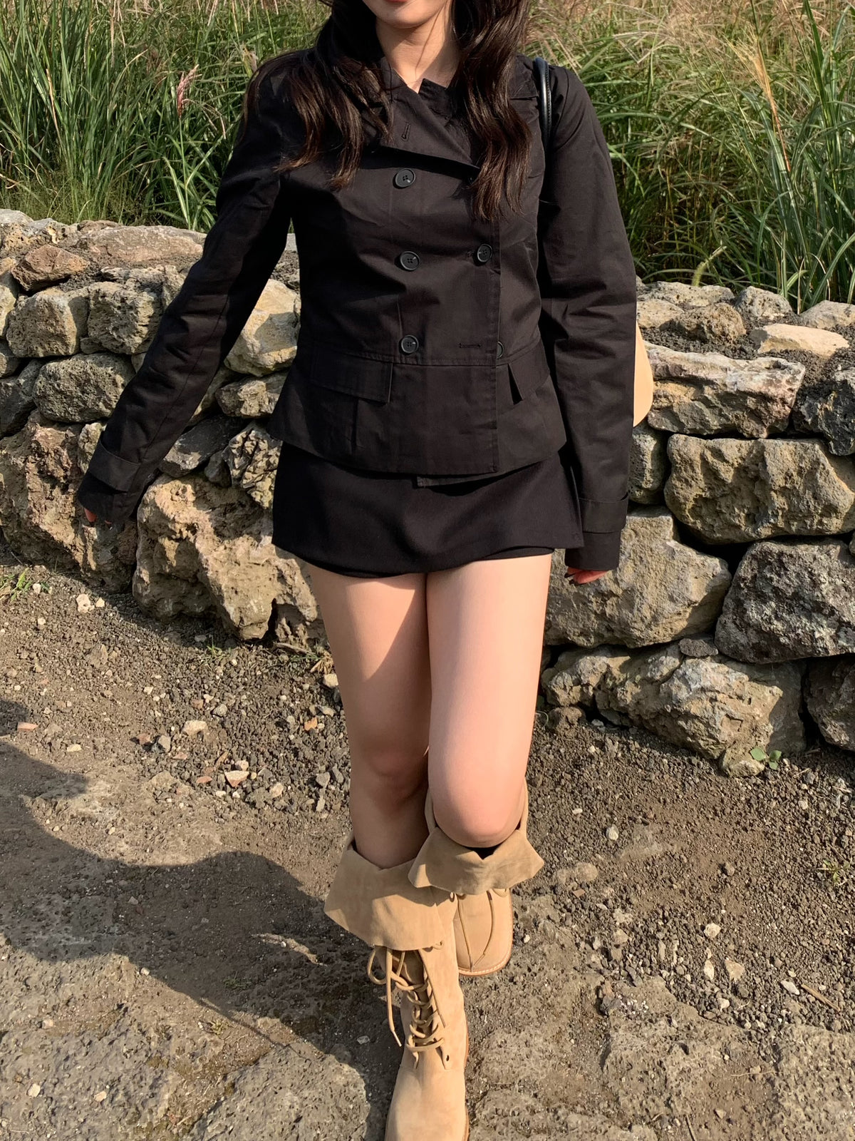 short trench coat / 2color