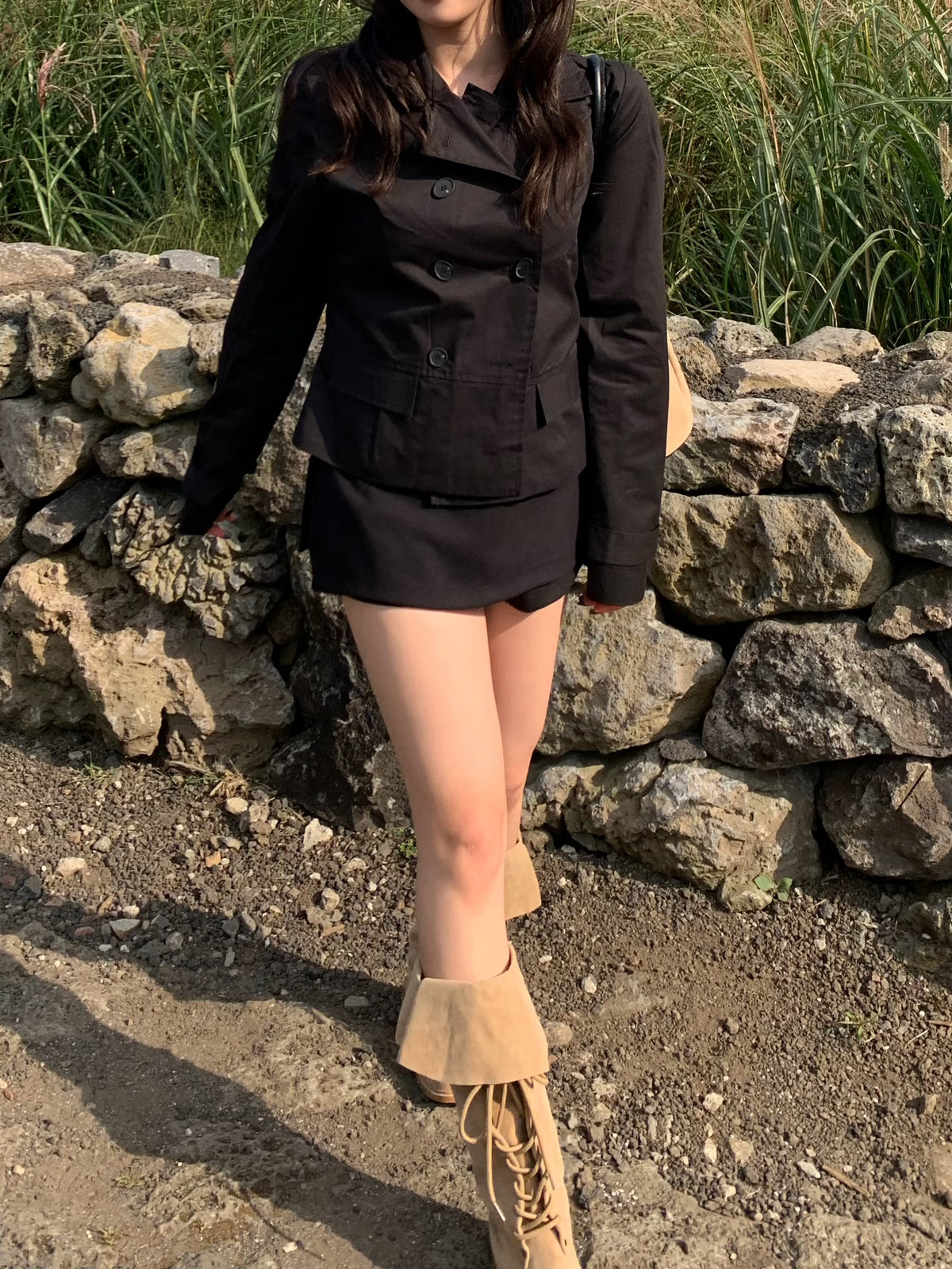short trench coat / 2color
