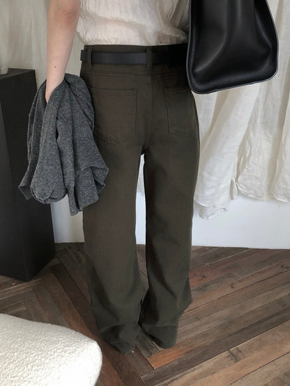 loose color denim pants / 3color