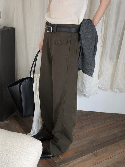 loose color denim pants / 3color