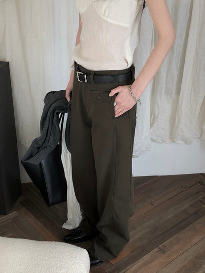 loose color denim pants / 3color
