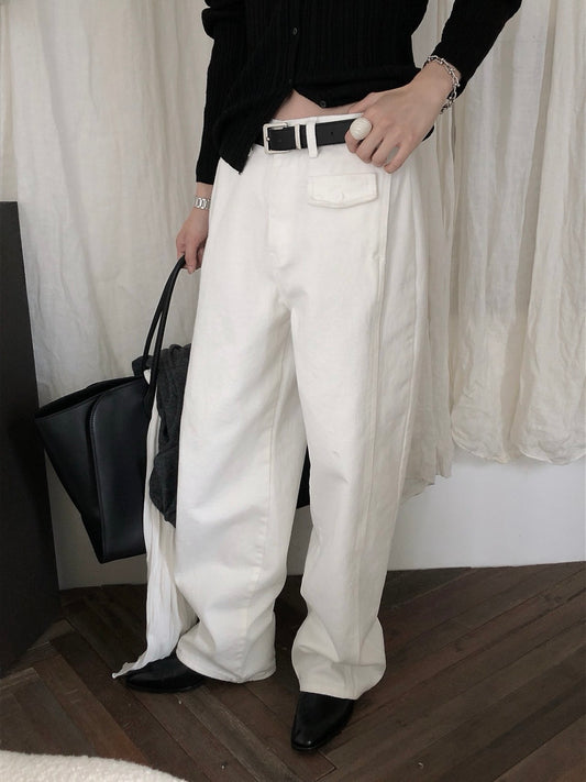 loose color denim pants / 3color