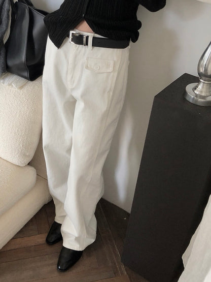 loose color denim pants / 3color