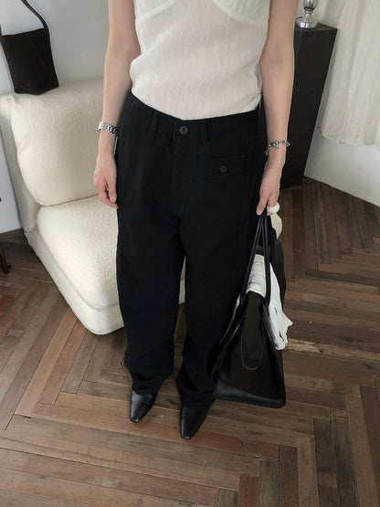 loose color denim pants / 3color