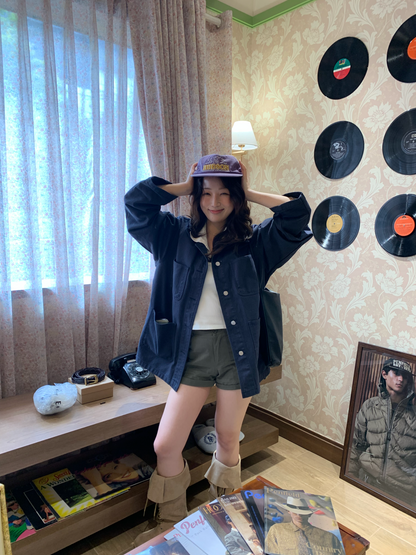 overfit denim jacket / 2color