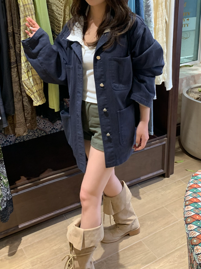 overfit denim jacket / 2color