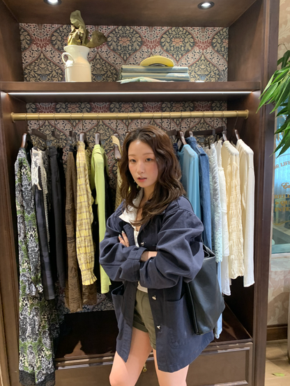 overfit denim jacket / 2color