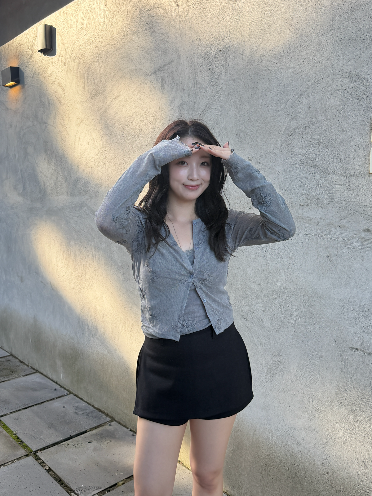 flower mesh cardigan set / 2color