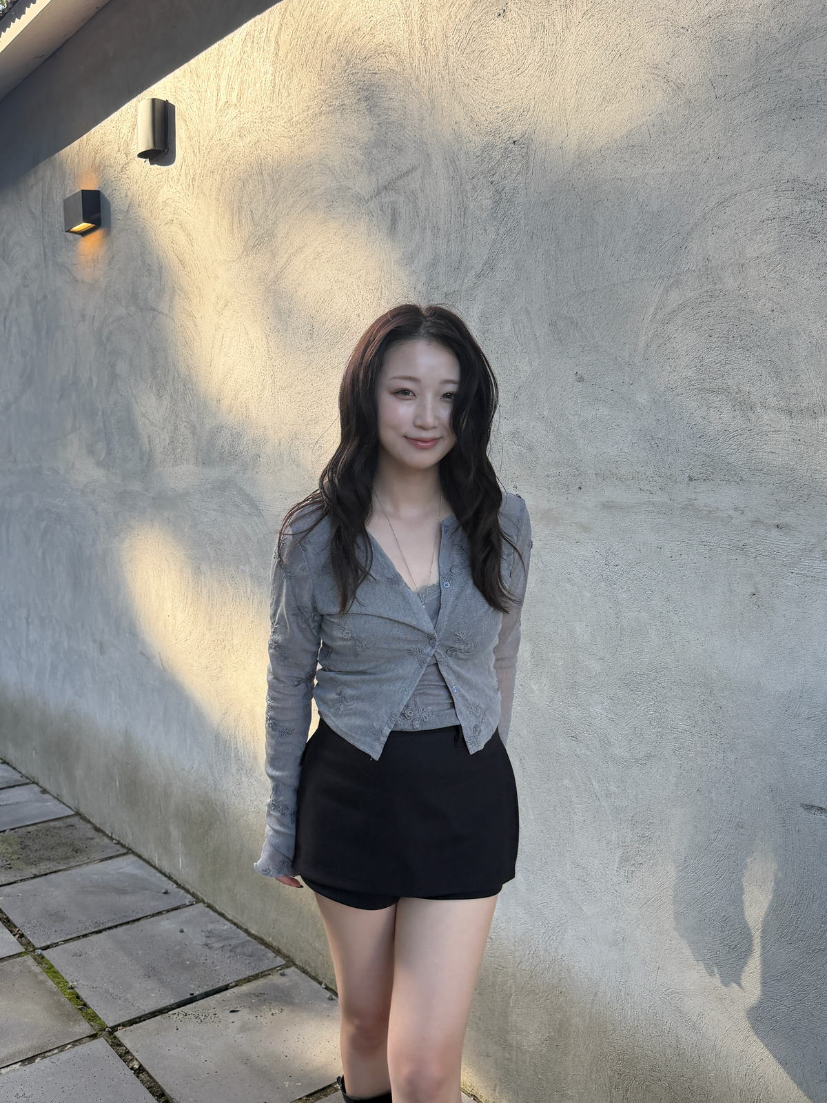 flower mesh cardigan set / 2color