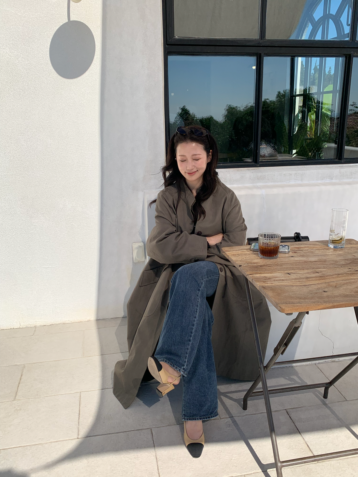【送料無料】highneck over long coat / 2color