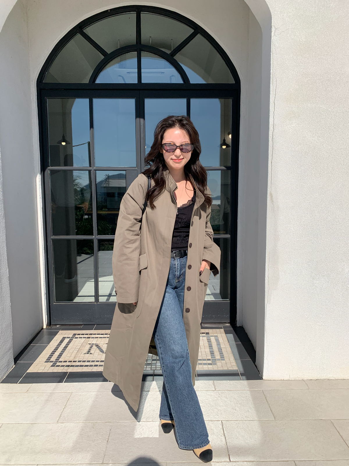 【送料無料】highneck over long coat / 2color
