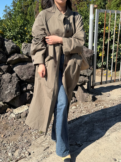 【送料無料】highneck over long coat / 2color
