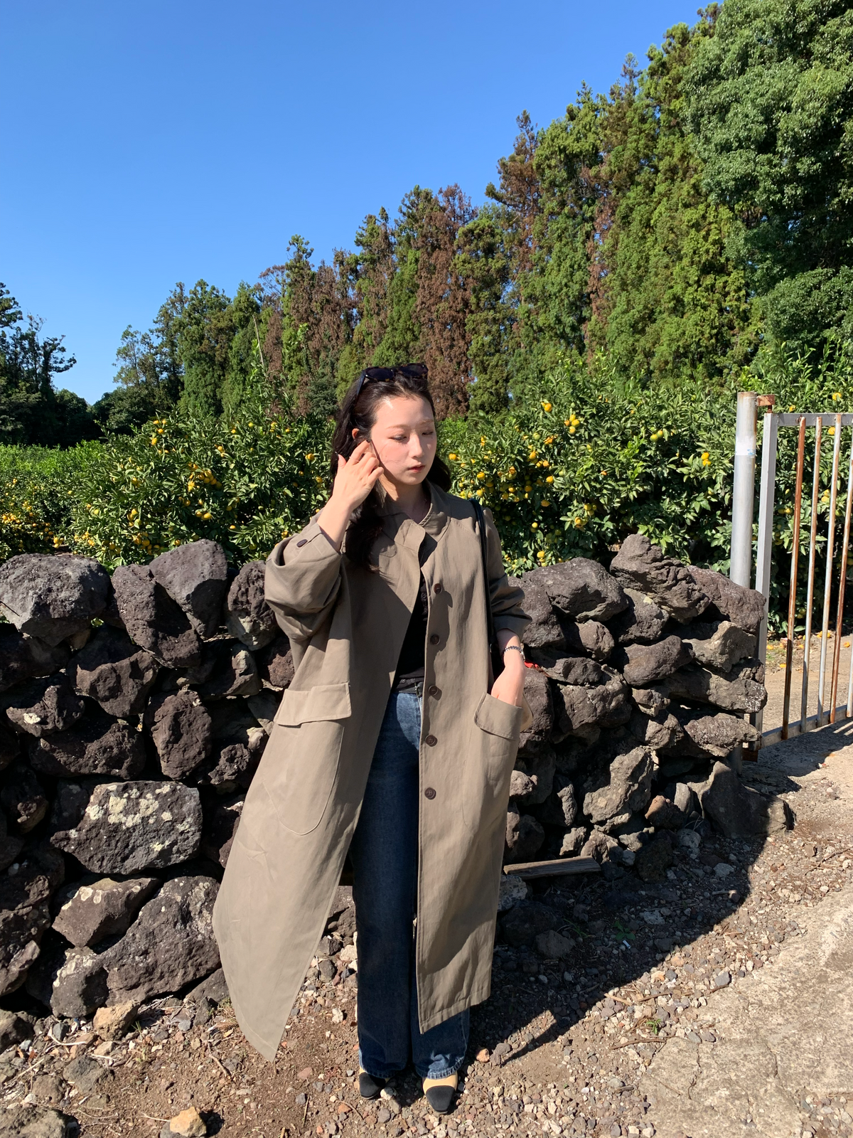 【送料無料】highneck over long coat / 2color