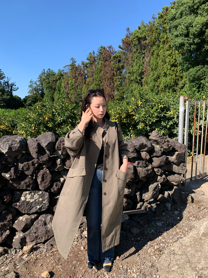 【送料無料】highneck over long coat / 2color