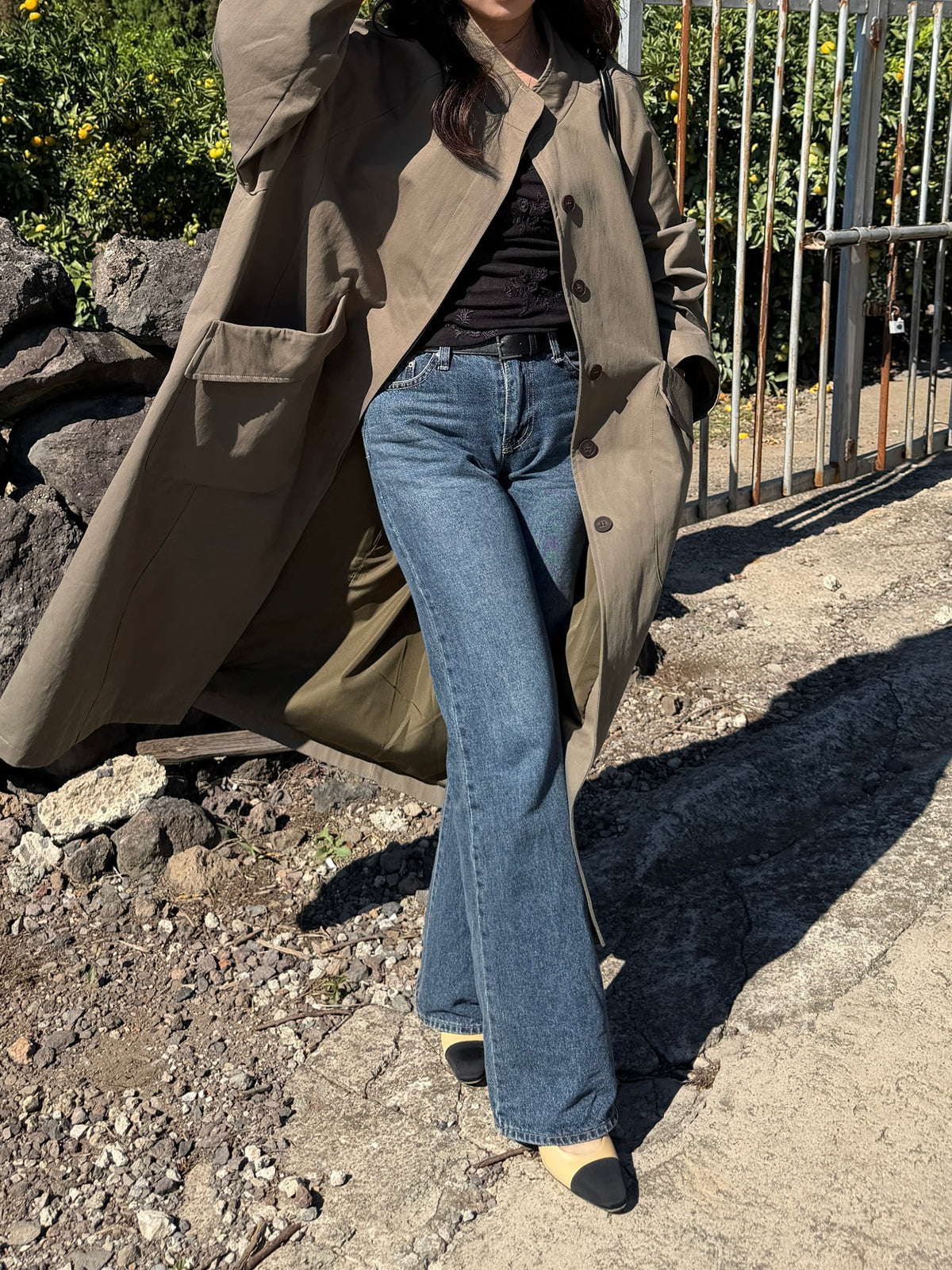 【送料無料】highneck over long coat / 2color