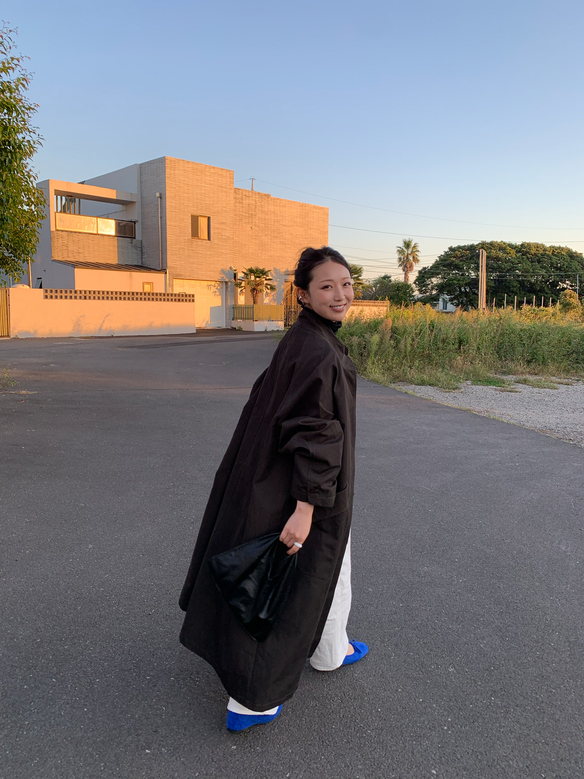 【送料無料】highneck over long coat / 2color