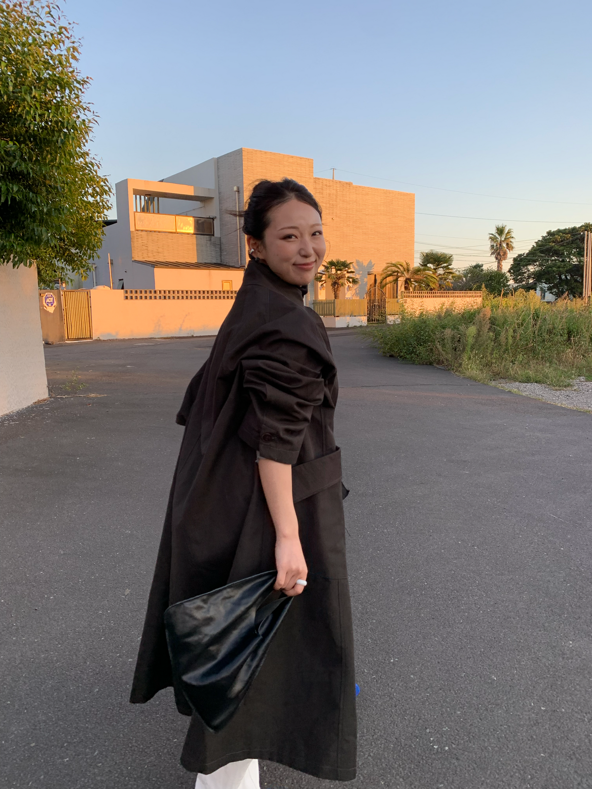 【送料無料】highneck over long coat / 2color