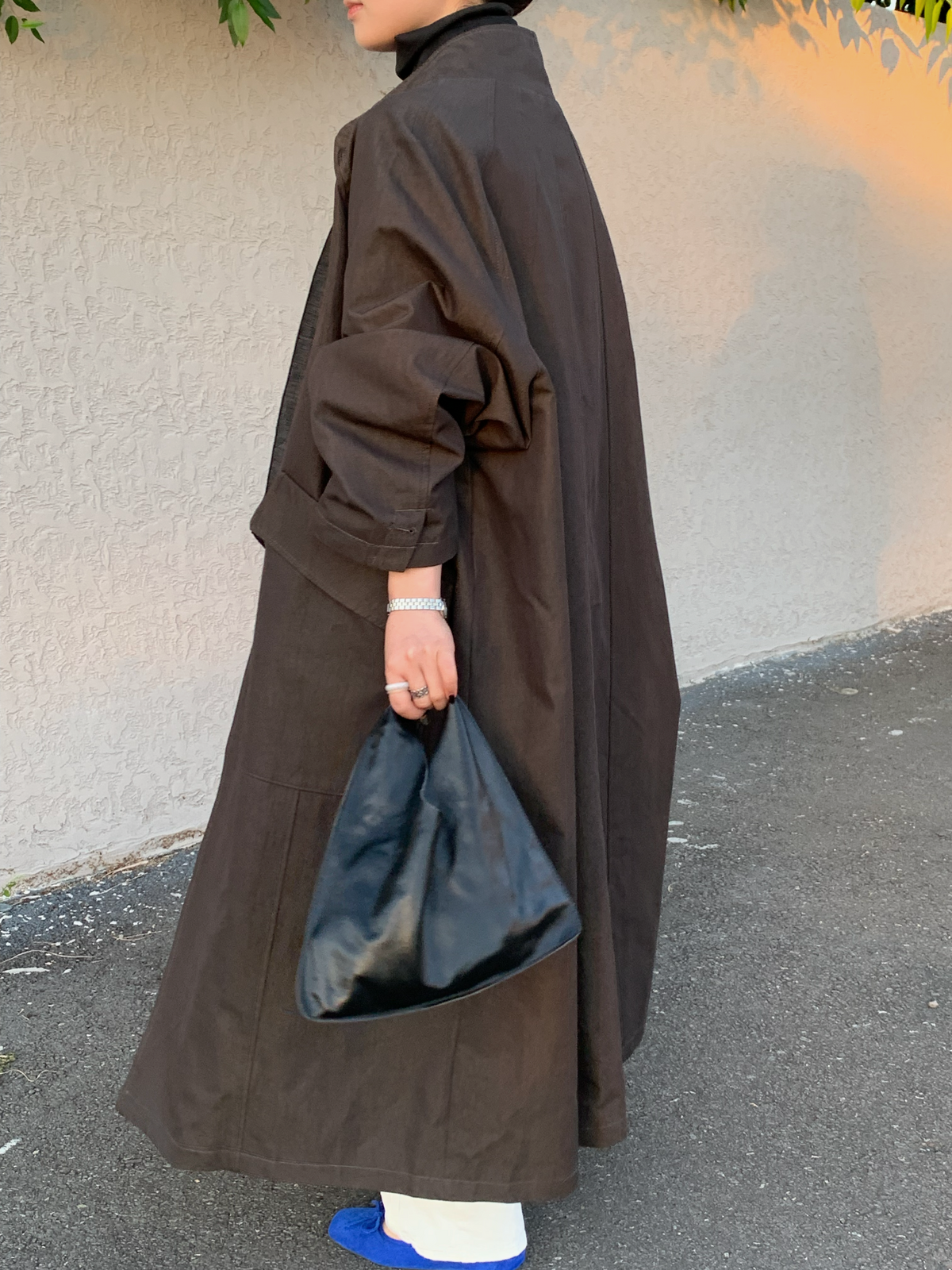【送料無料】highneck over long coat / 2color