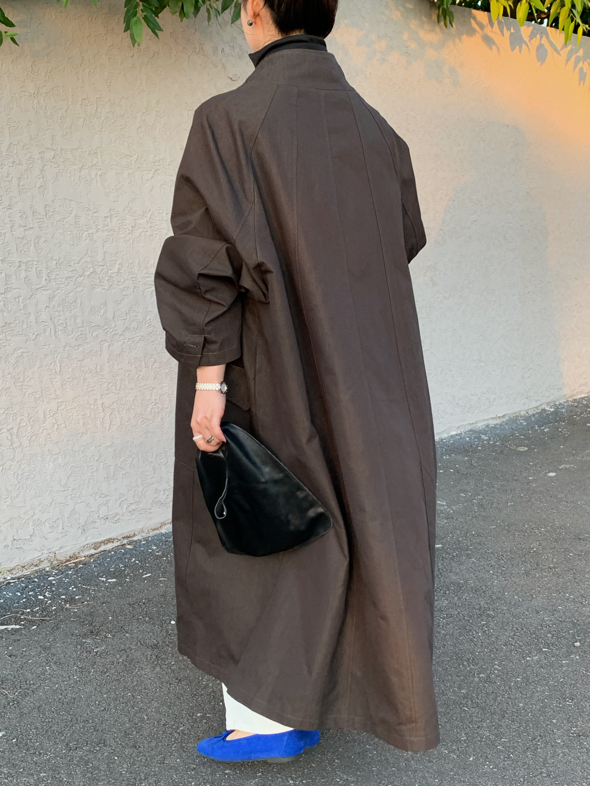【送料無料】highneck over long coat / 2color