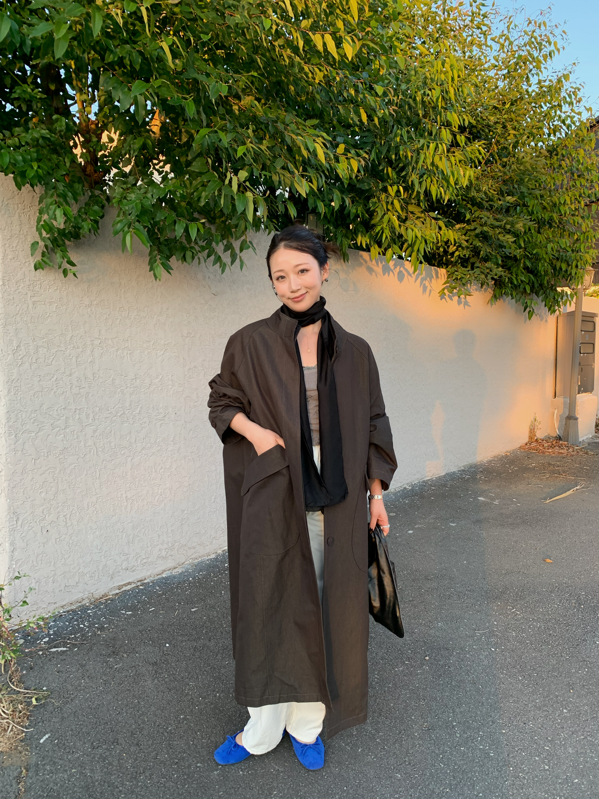 【送料無料】highneck over long coat / 2color