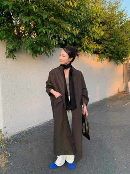 【送料無料】highneck over long coat / 2color