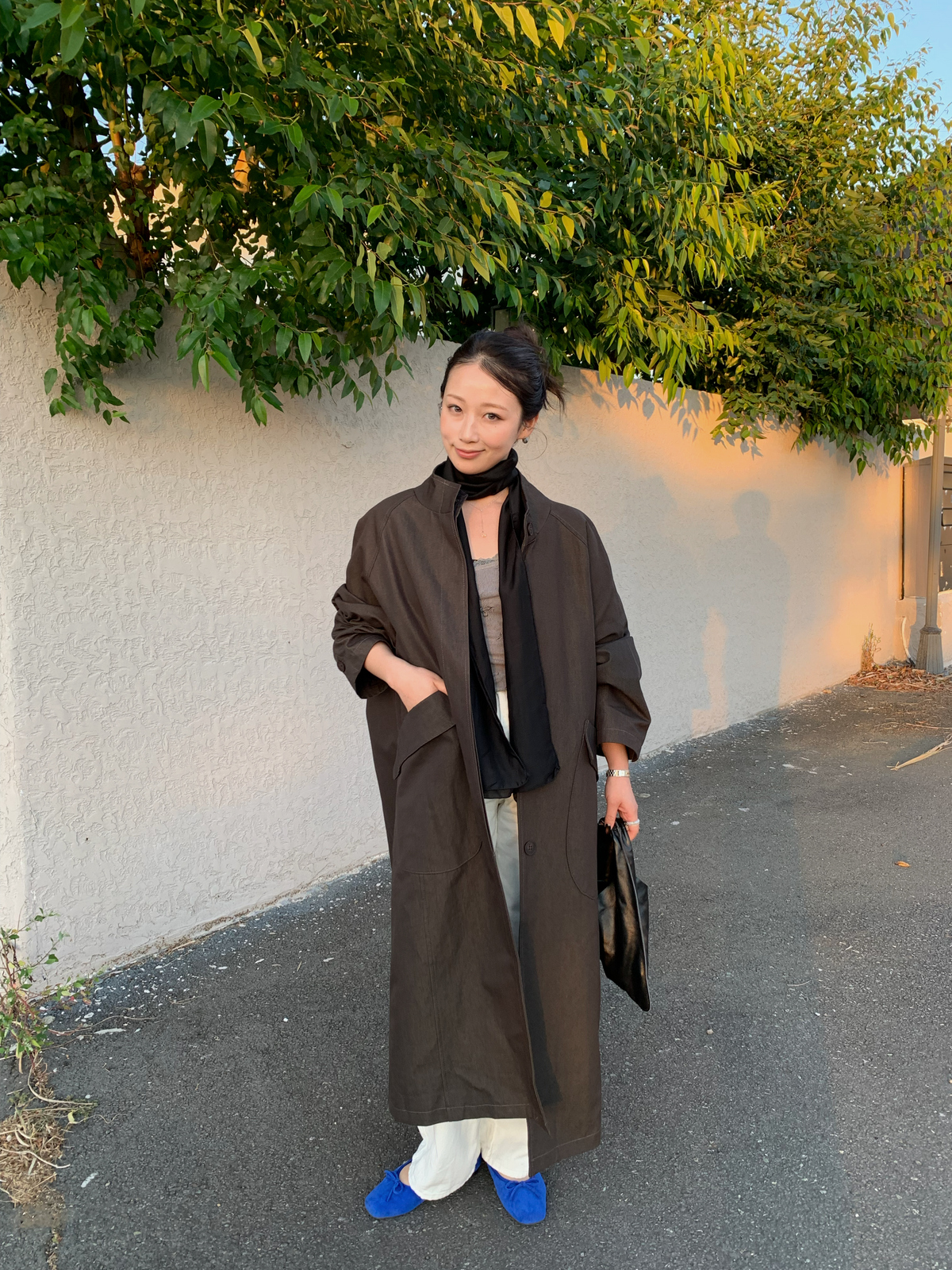 【送料無料】highneck over long coat / 2color