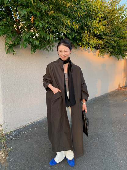 【送料無料】highneck over long coat / 2color