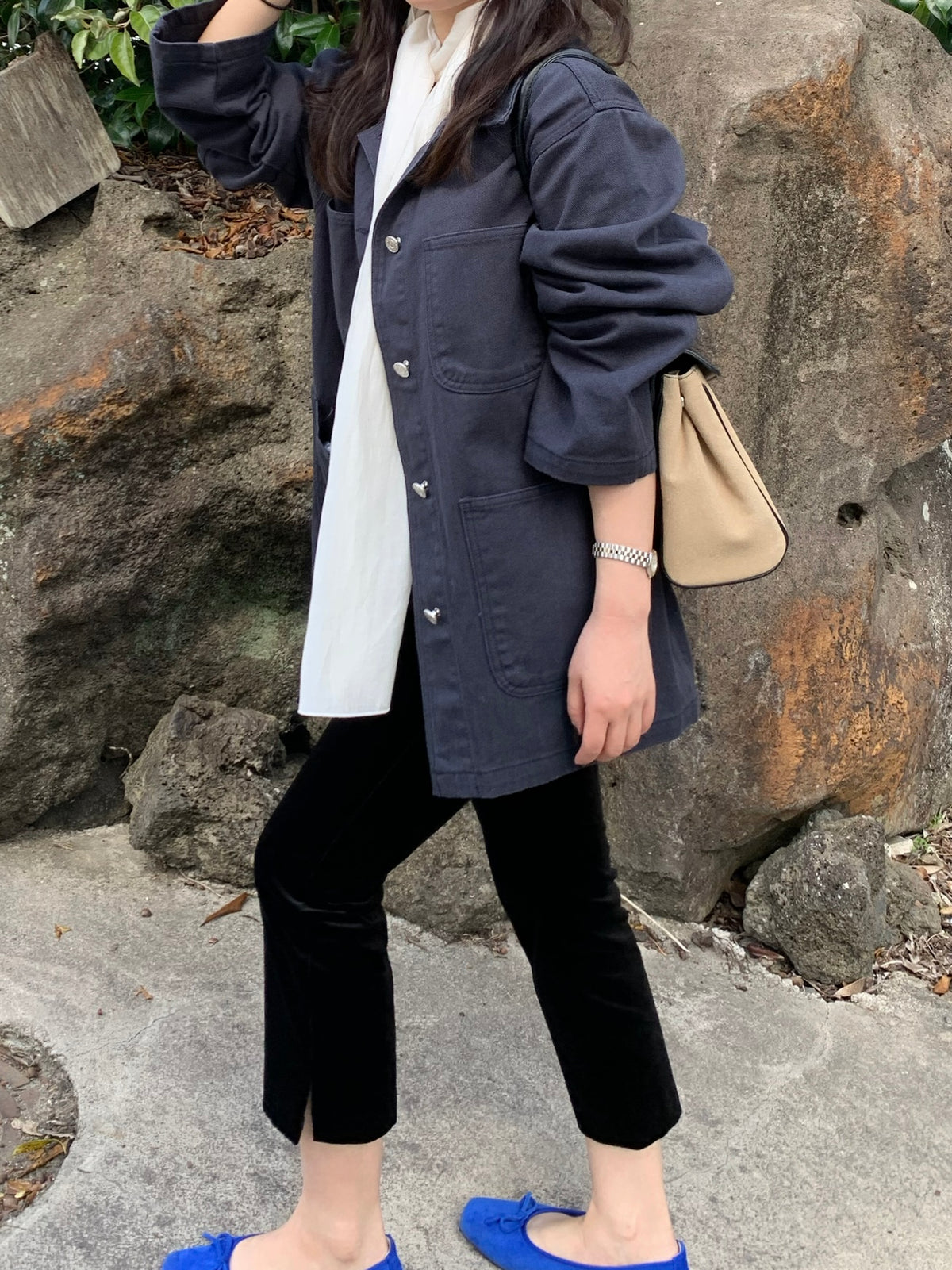 overfit denim jacket / 2color