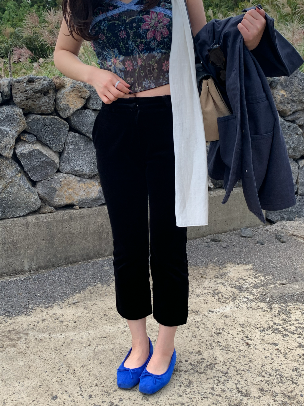 velvet capri pants