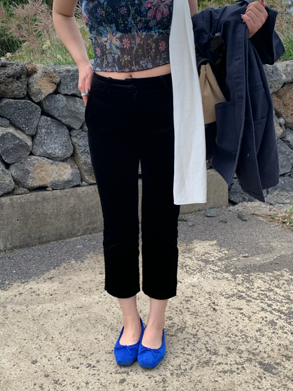 velvet capri pants