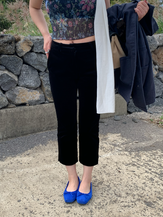velvet capri pants