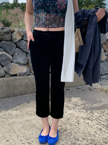 velvet capri pants
