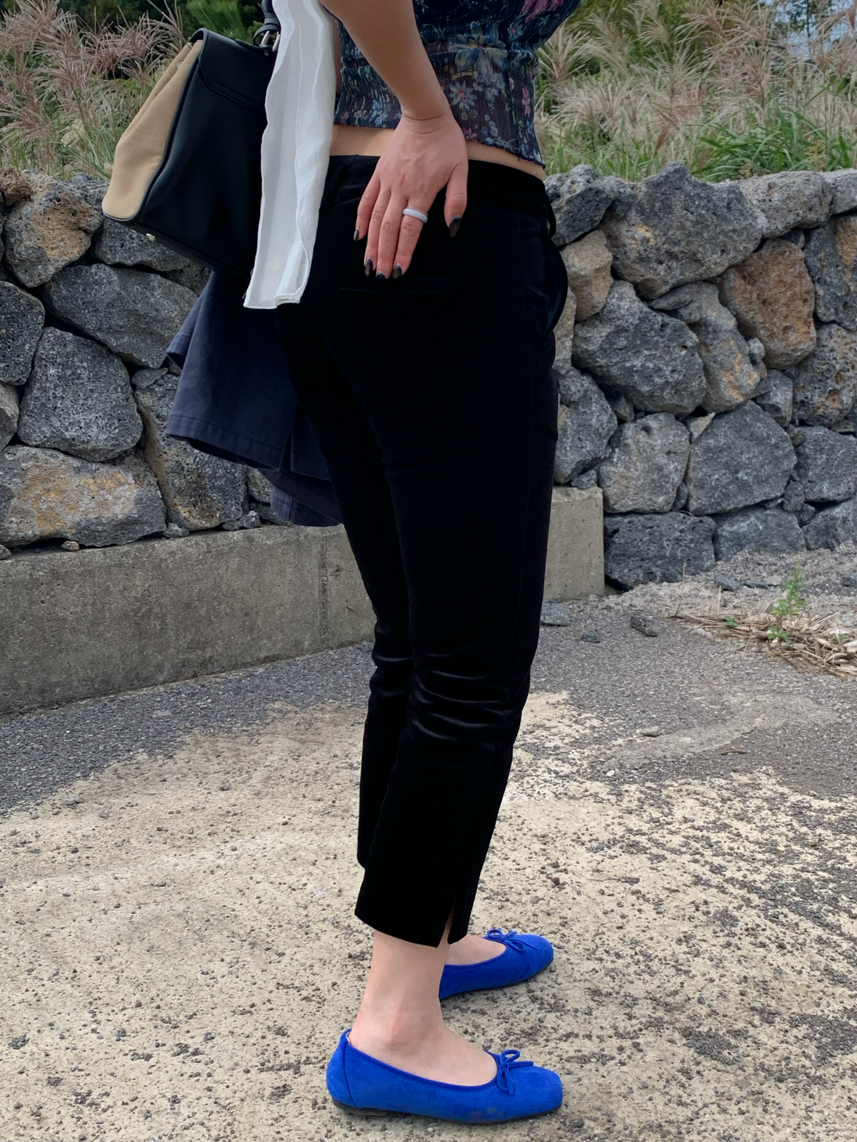 velvet capri pants