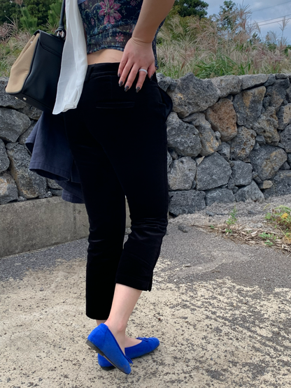 velvet capri pants