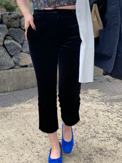 velvet capri pants