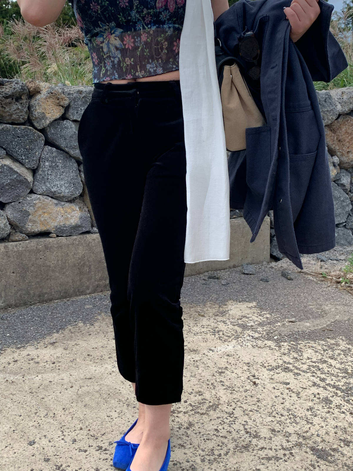 velvet capri pants