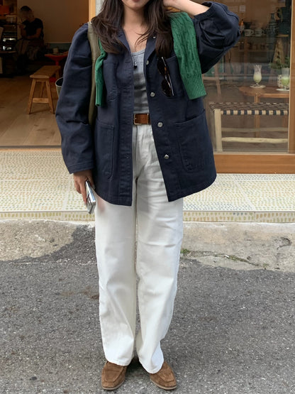 overfit denim jacket / 2color