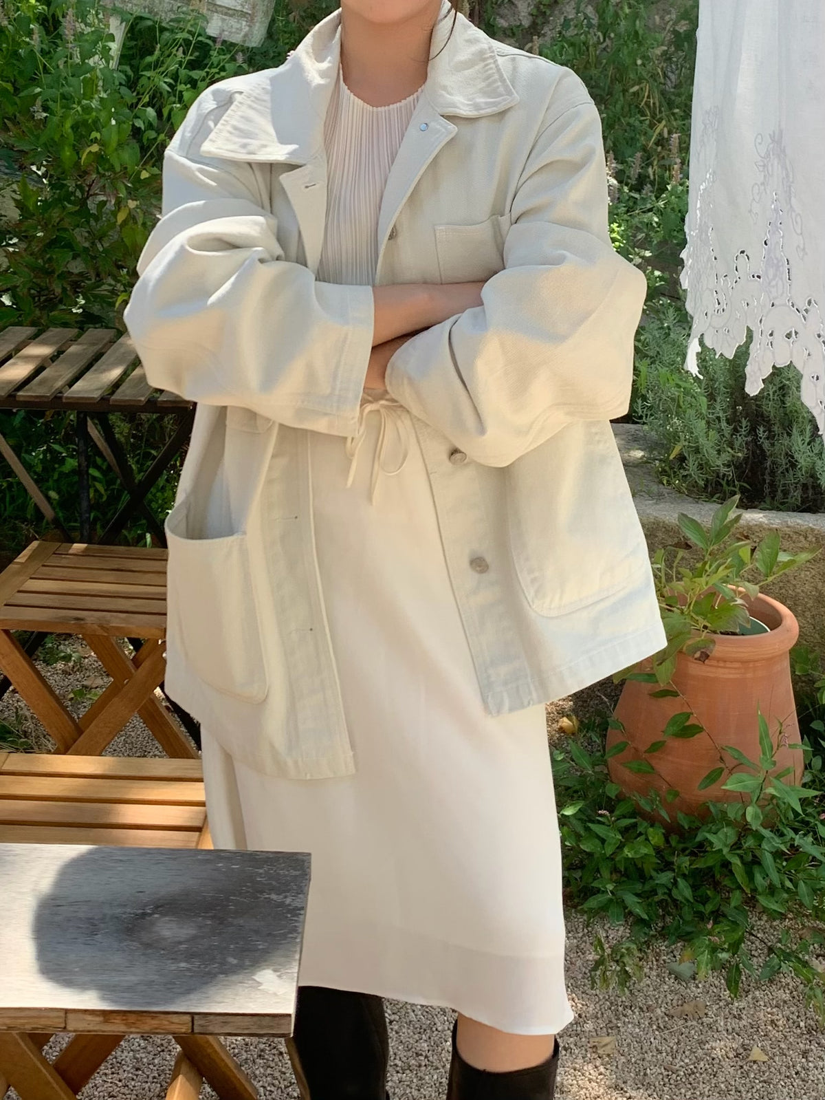 overfit denim jacket / 2color